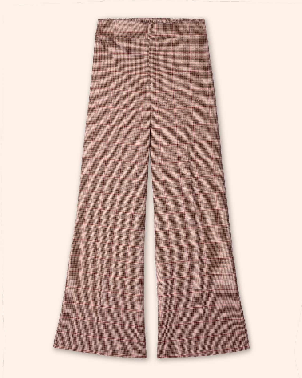 Pantalón cuadros pierna amplia