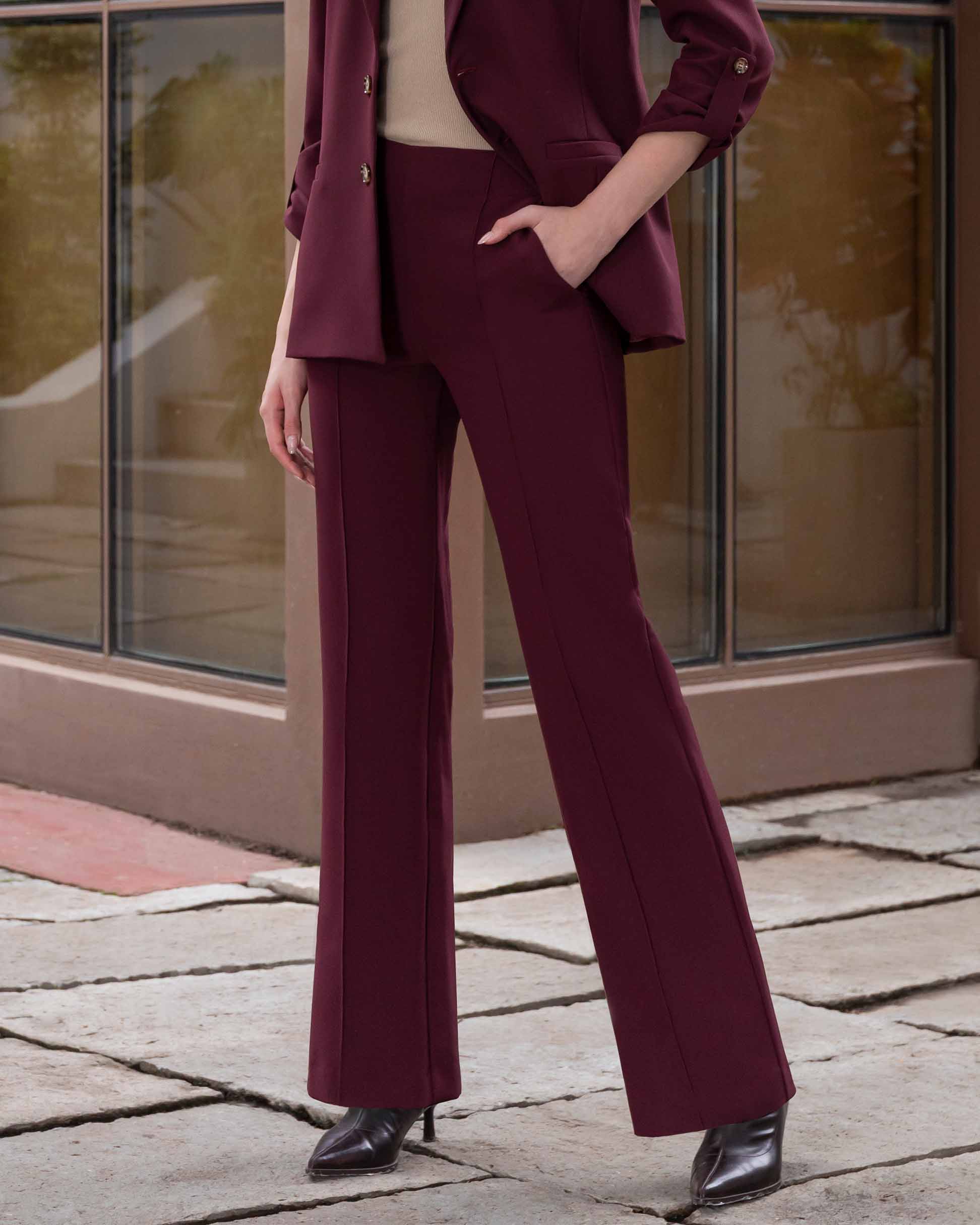 Pantalón pierna recta alforza