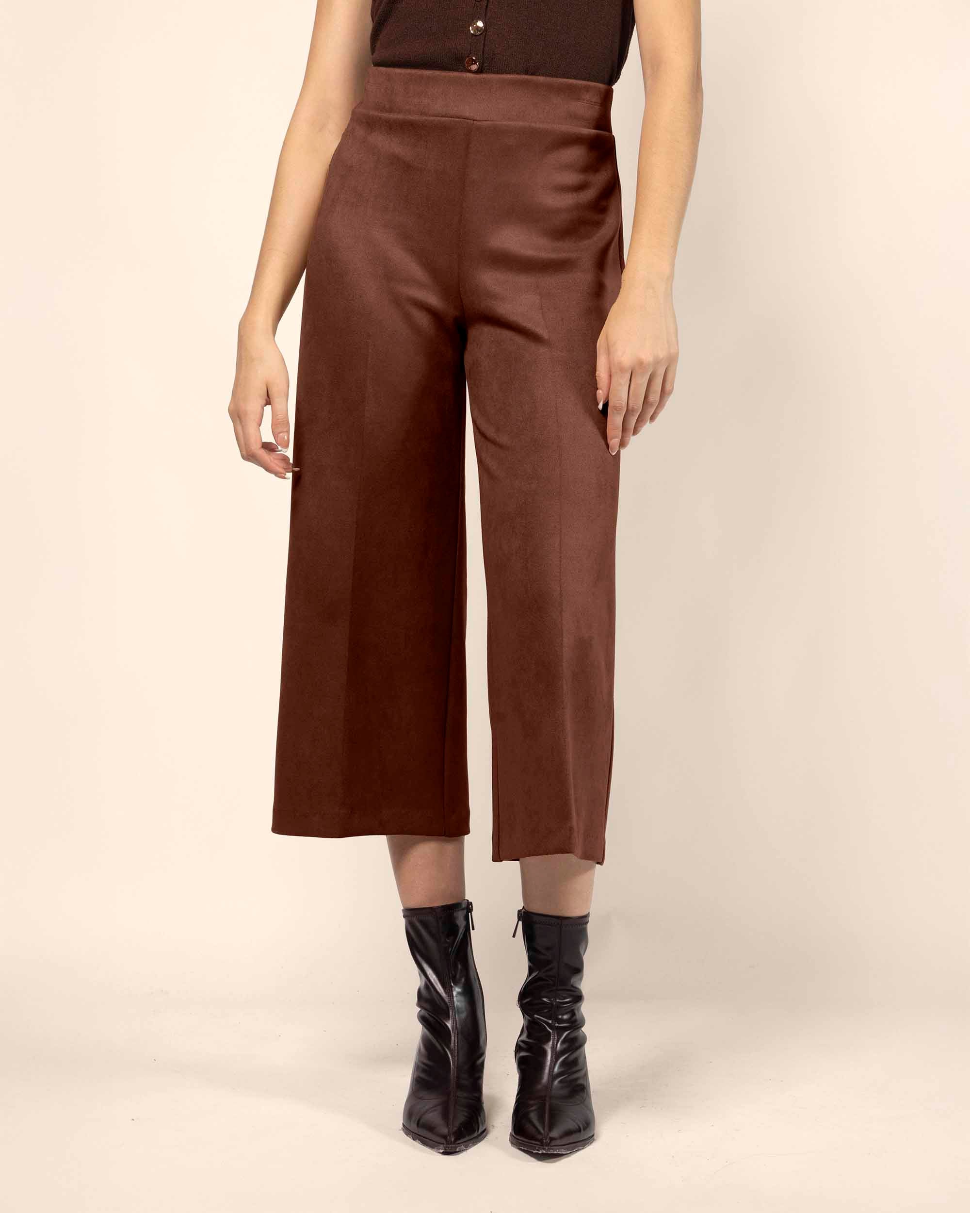 Pantalón culotte efecto ante