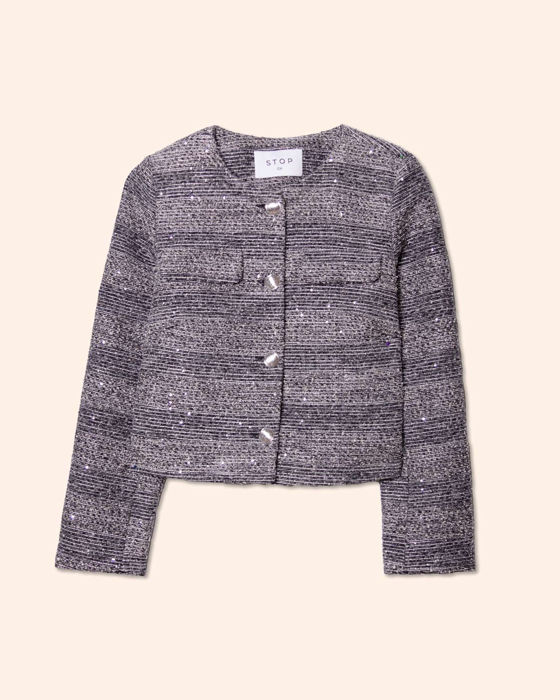 Saco con botones y carteras