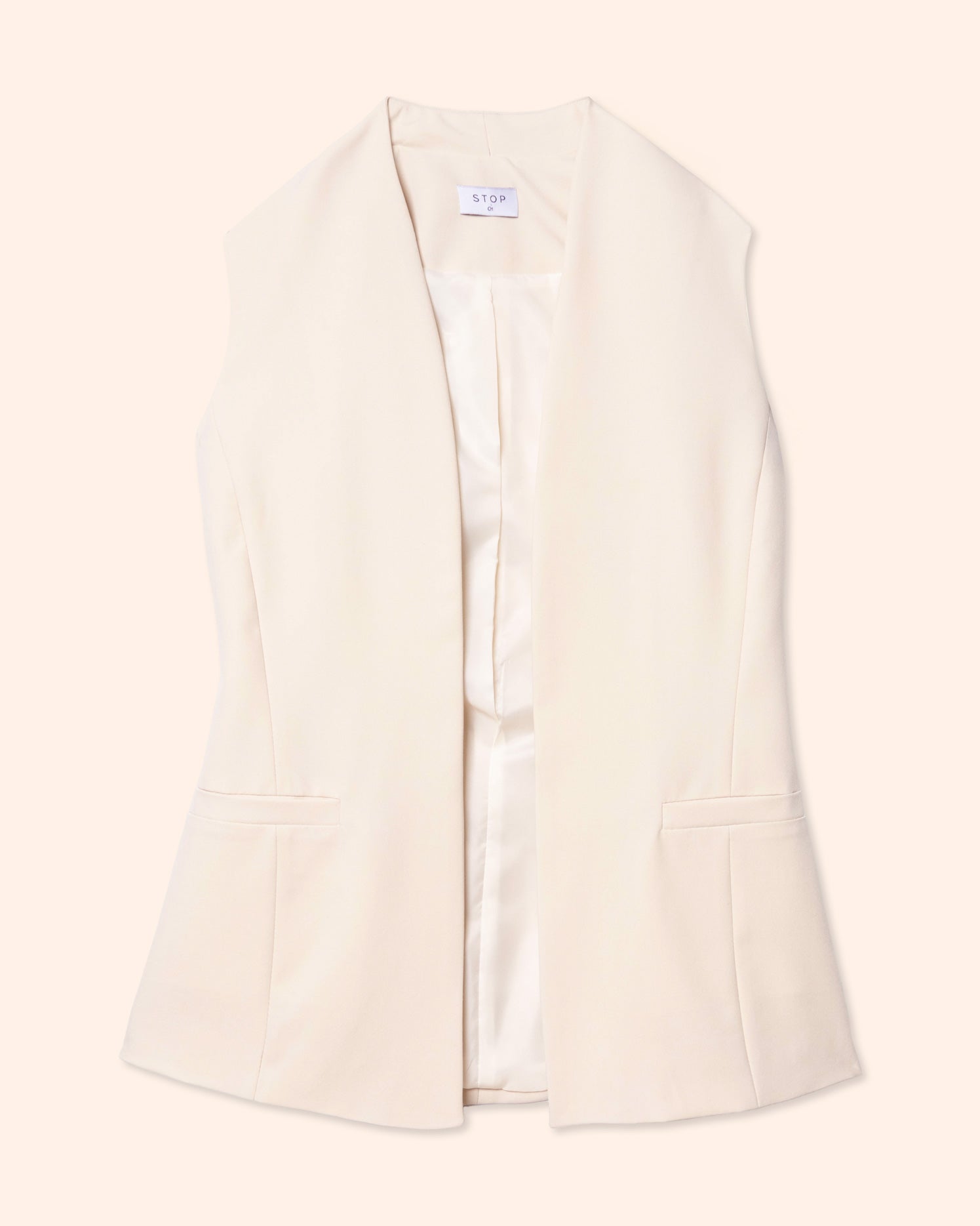 Chaleco sin solapa, con vivos