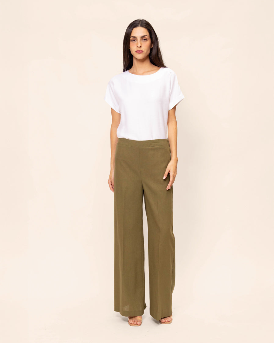 Blusa manga corta corrida cuello redondo