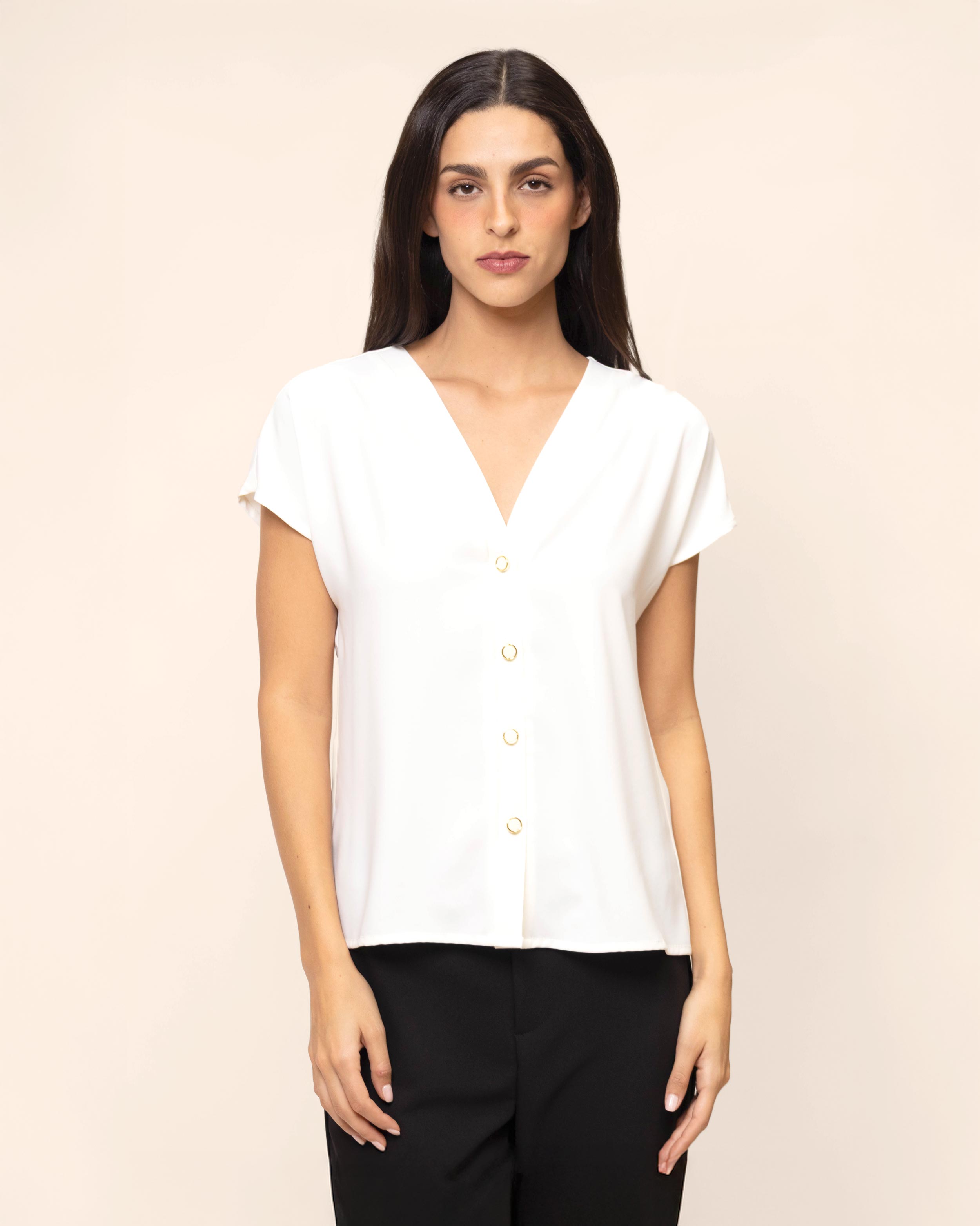 Blusa manga corrida botones