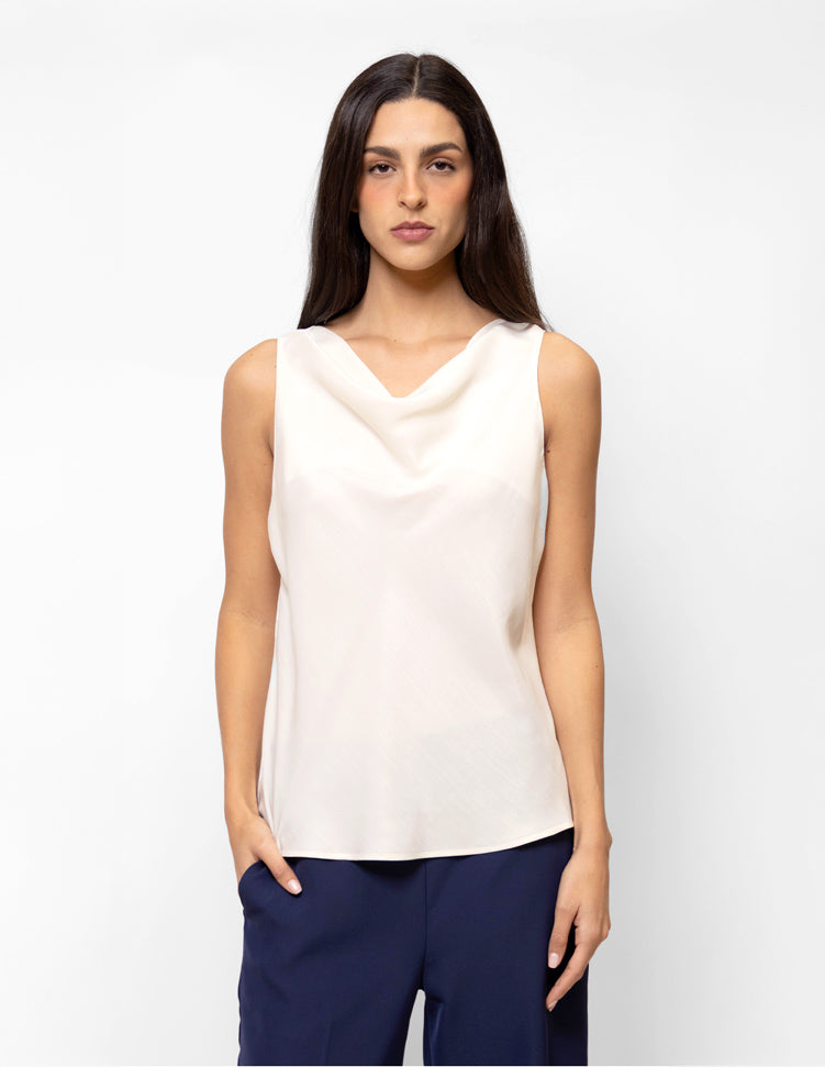 Blusa sin mangas cuello columpio