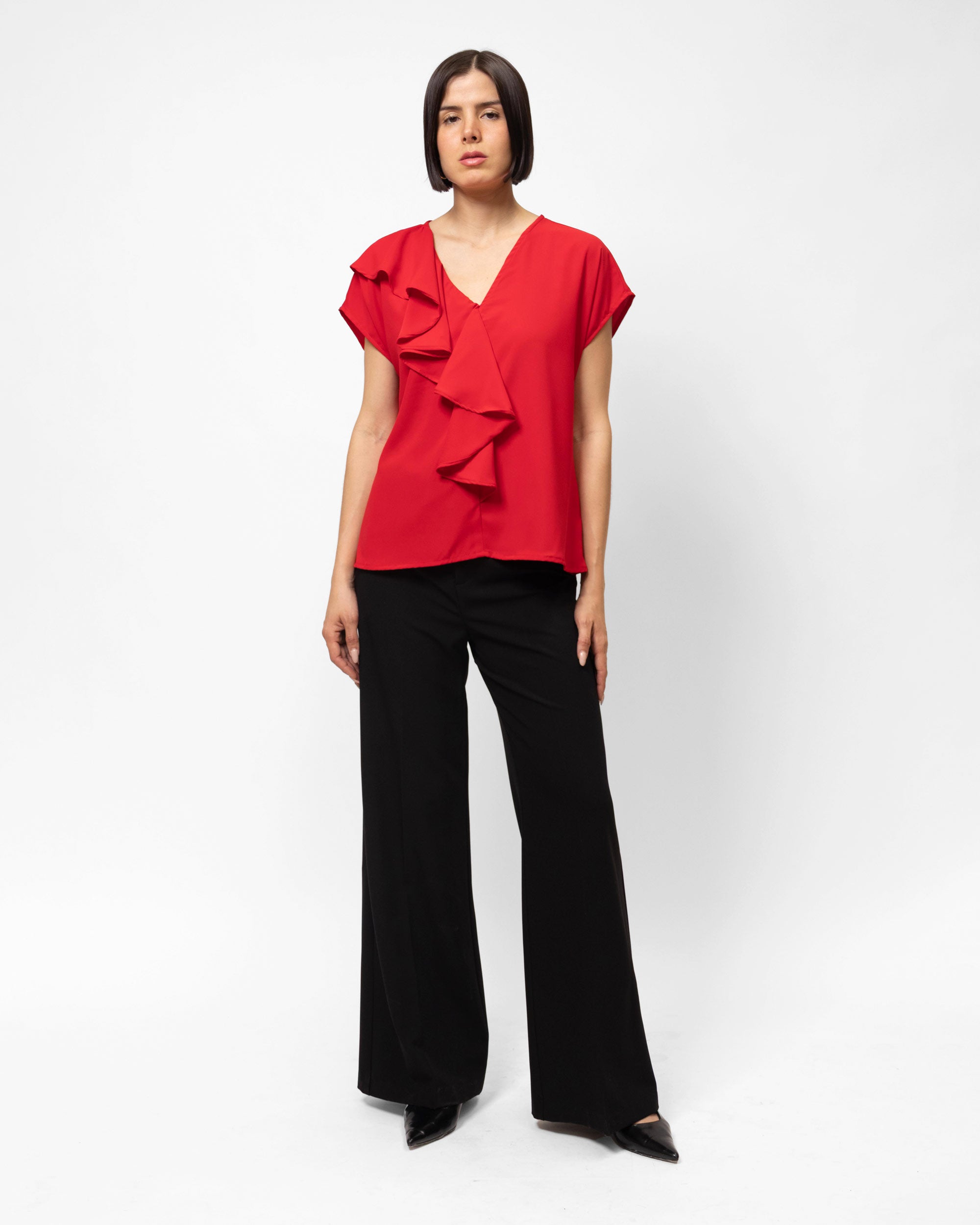 Pantalón básico de vestir con pase
