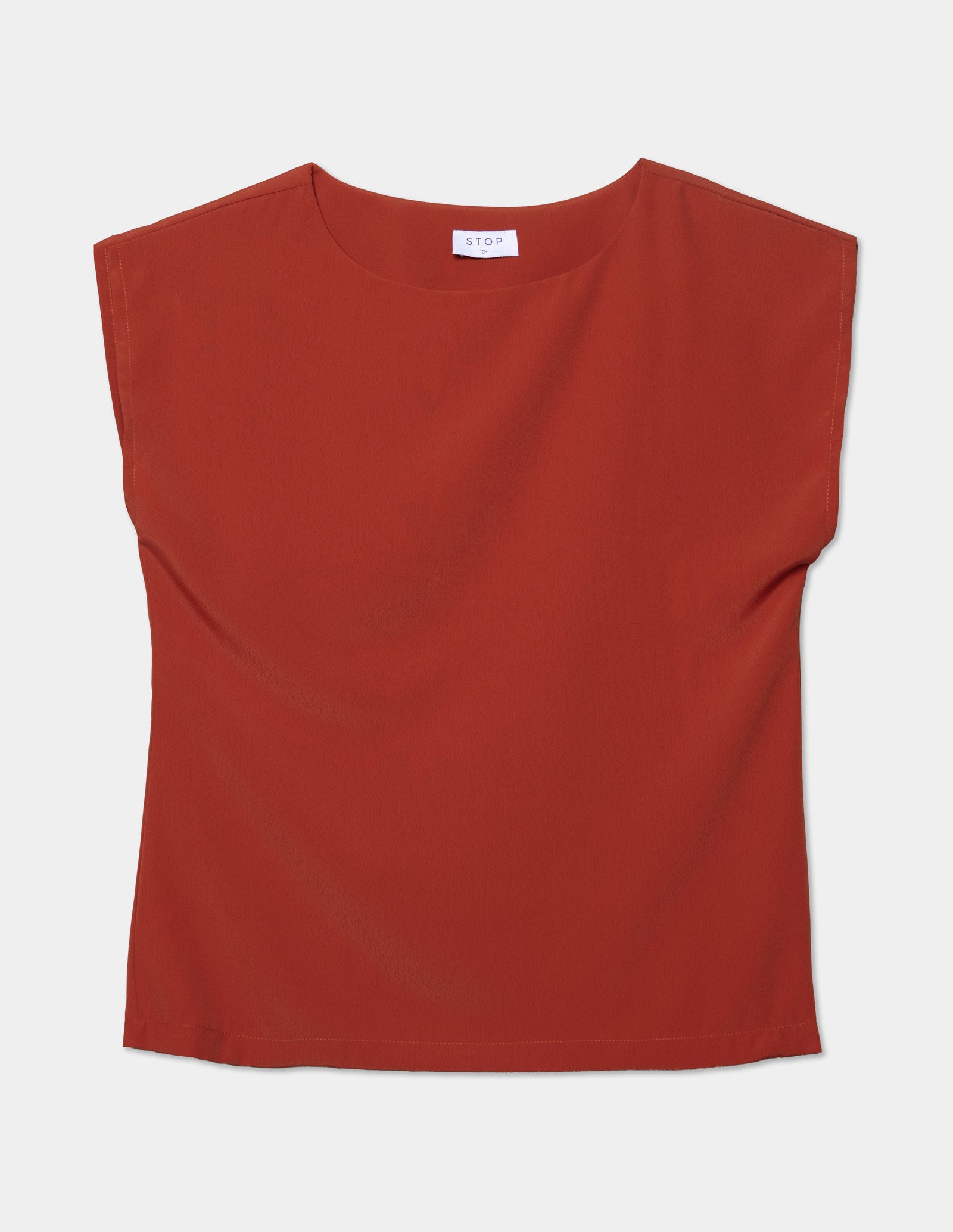 Blusa cuello redondo manga corta corrida