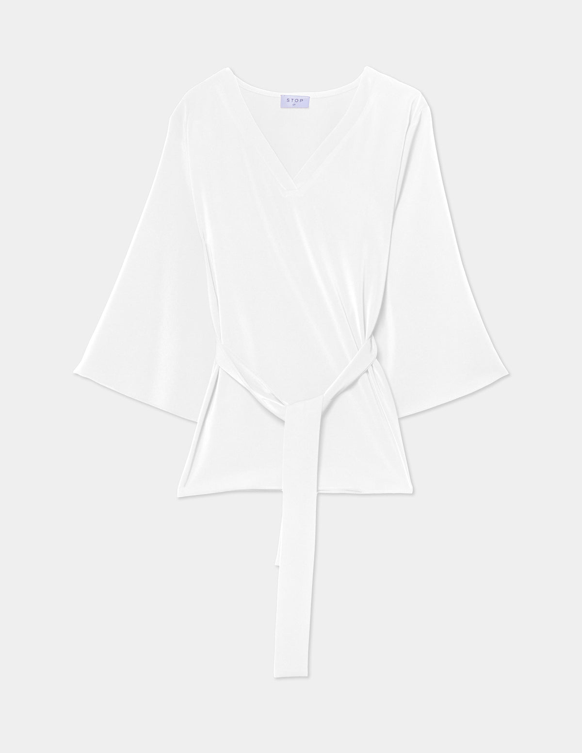 Blusa lazo cintura y cuello V