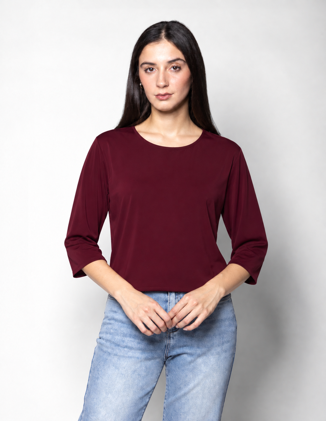 Blusa manga 3/4 con corte