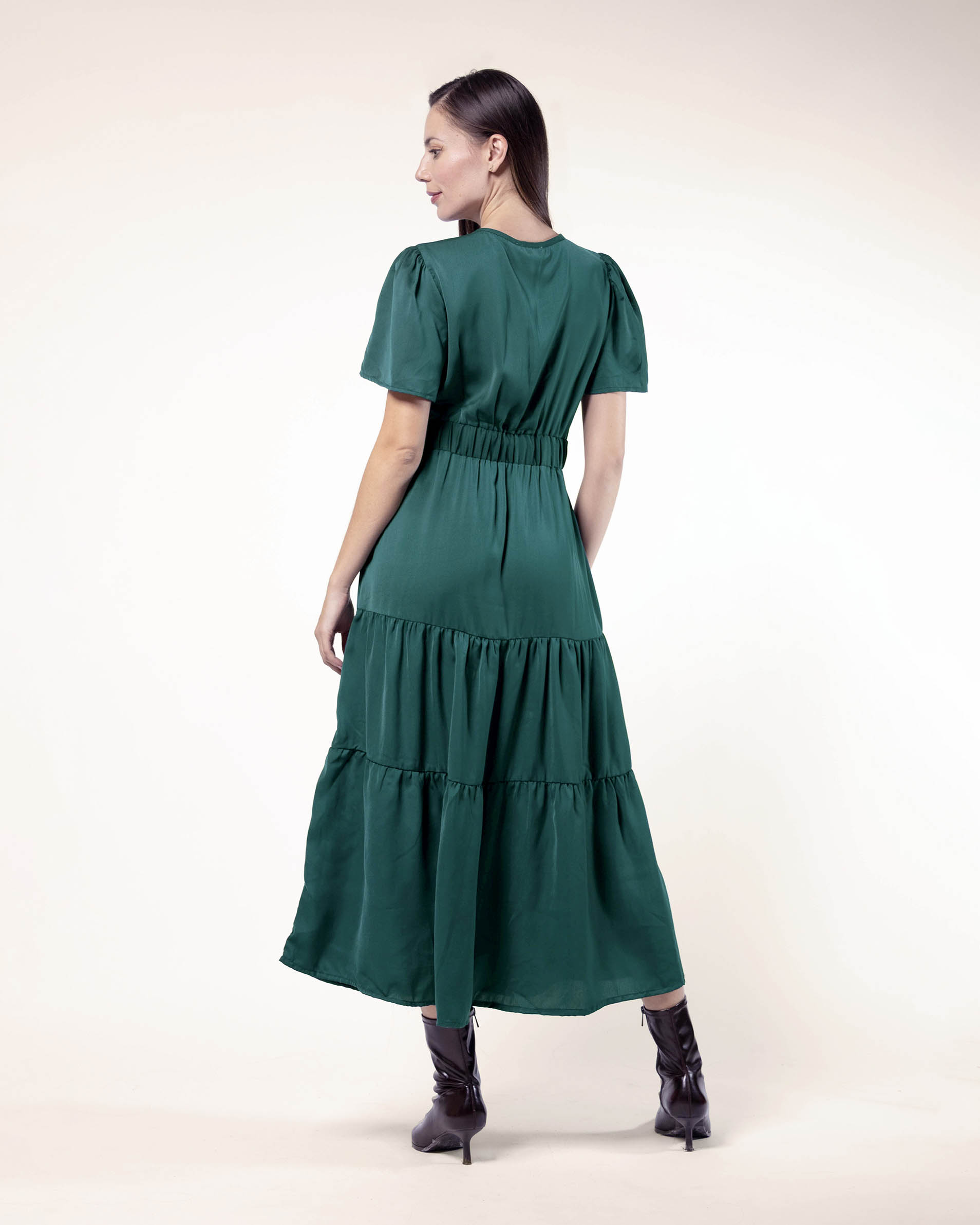 vestido-verde-manga-corta-cintura-elastica