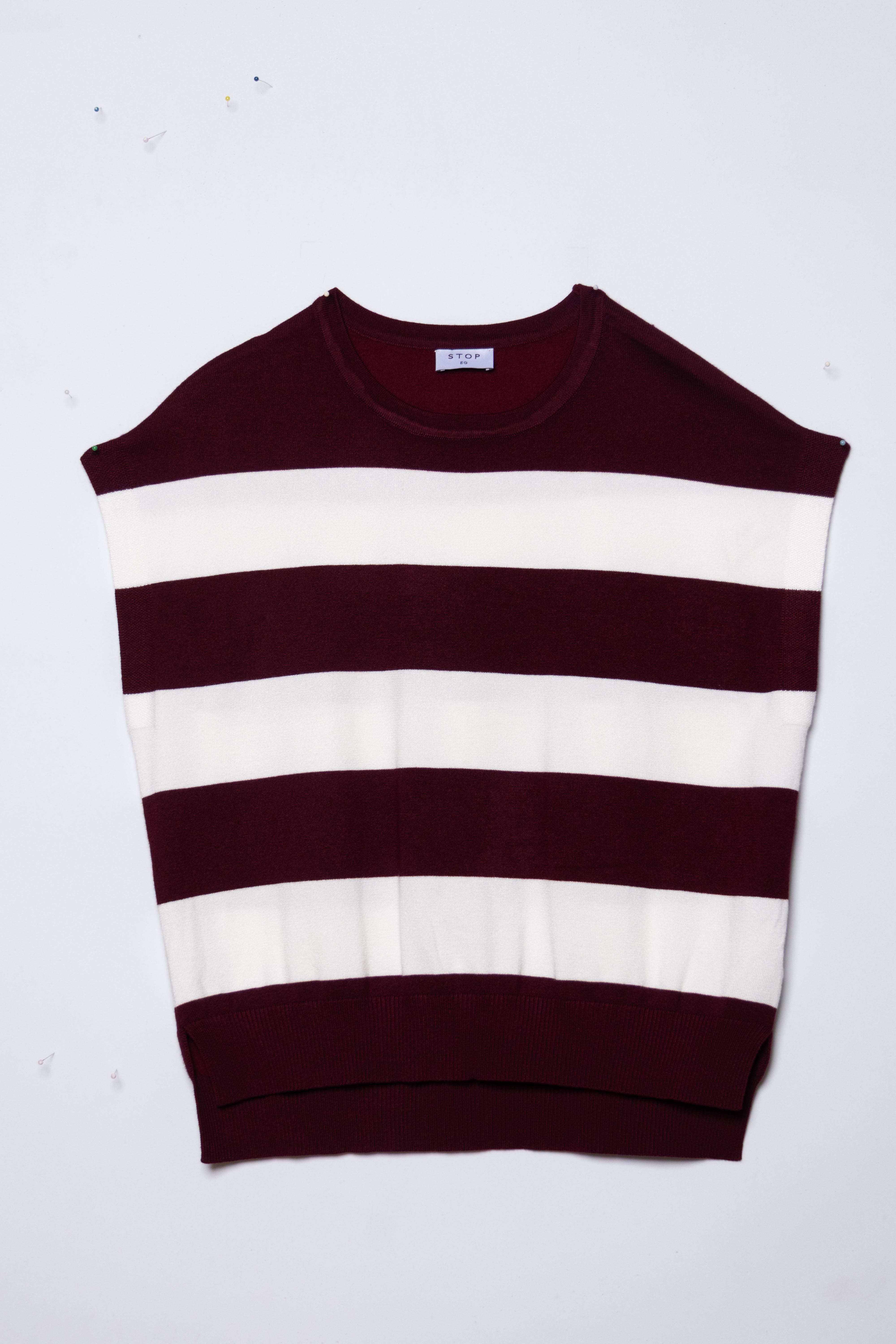 Blusa tejida manga corrida a rayas